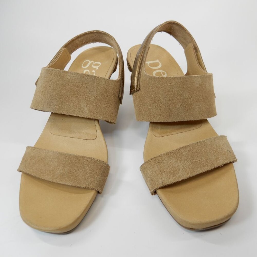 PEDRO GARCIA Celena Suede Slingback Sandals Size 37 7 Beige Heels NEW - Picture 11 of 12